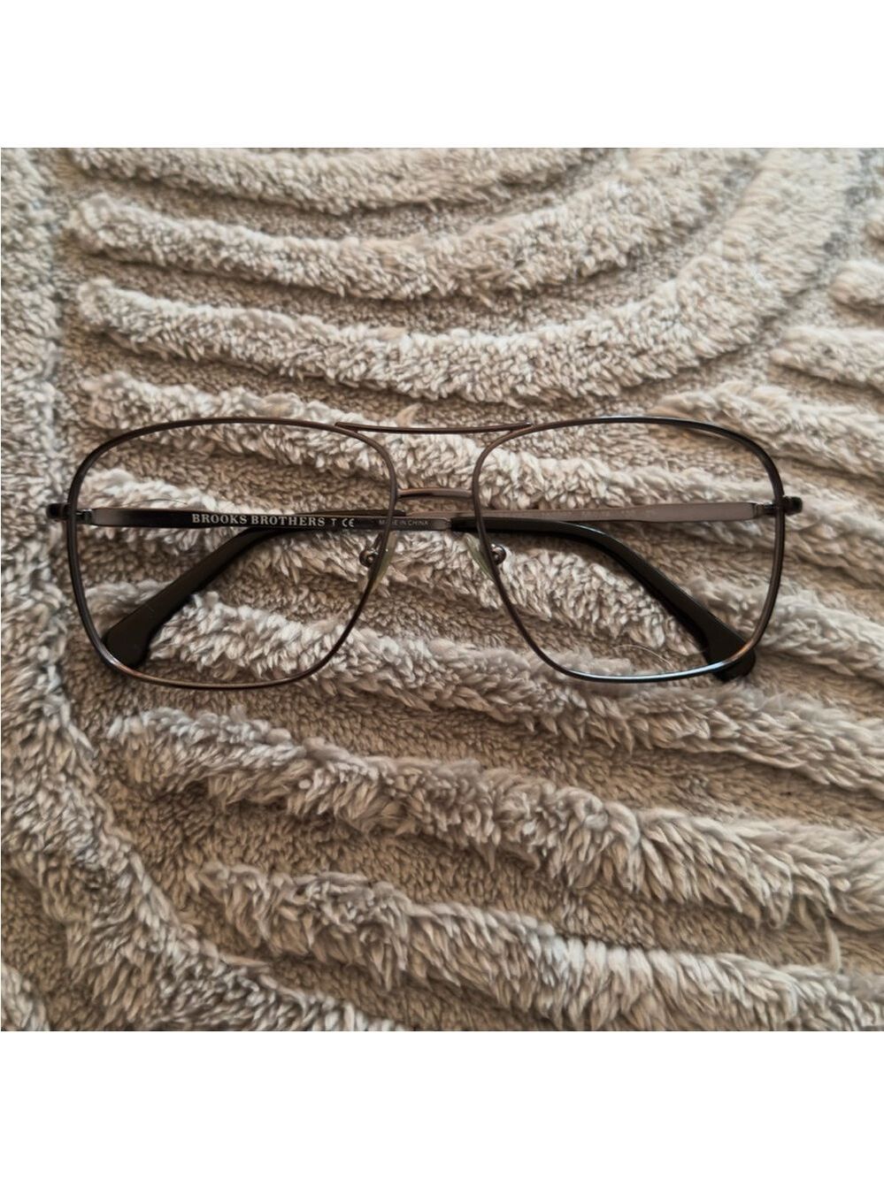 Brooks Brothers Metallic Gray Square Glasses